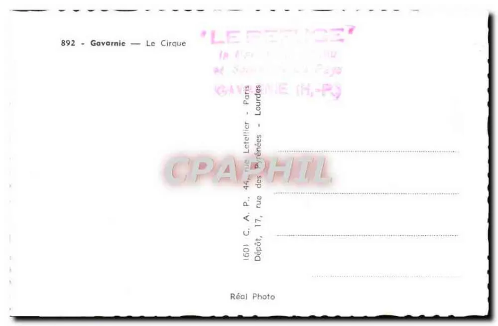 Gavarnie — O Circo — C.A.P. Letatlier - Verso