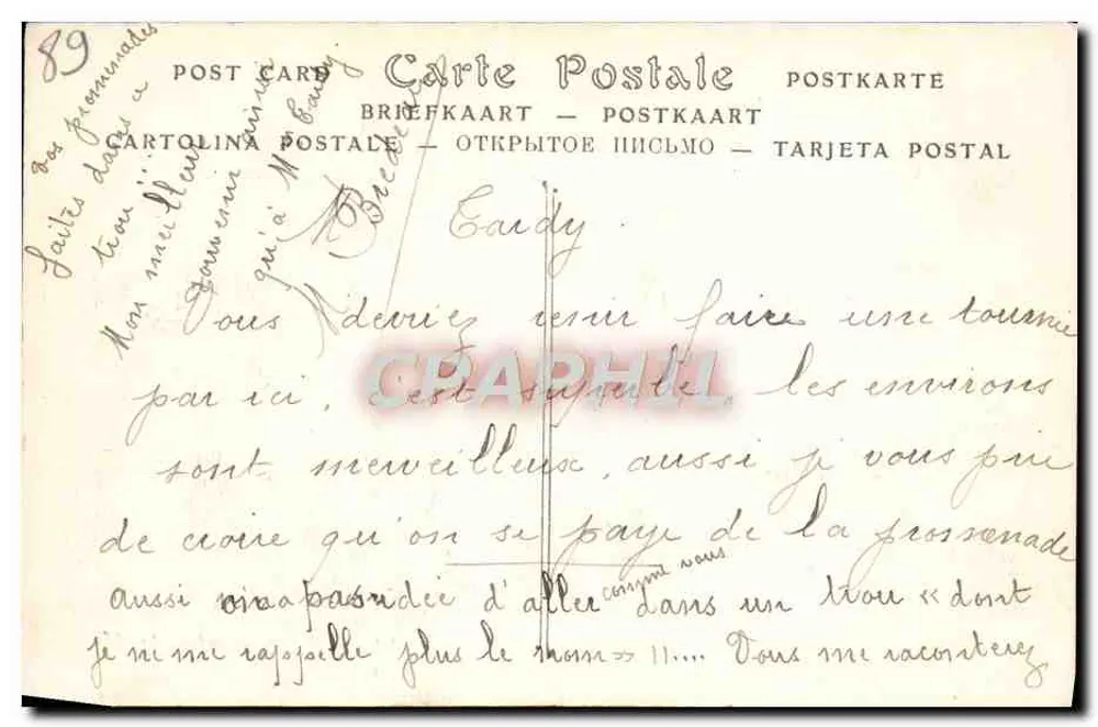 Vale da CURE — Pierre-Perthuis, Rochas de Gingon — Edição Curet-Renaudot, Avallon - Verso