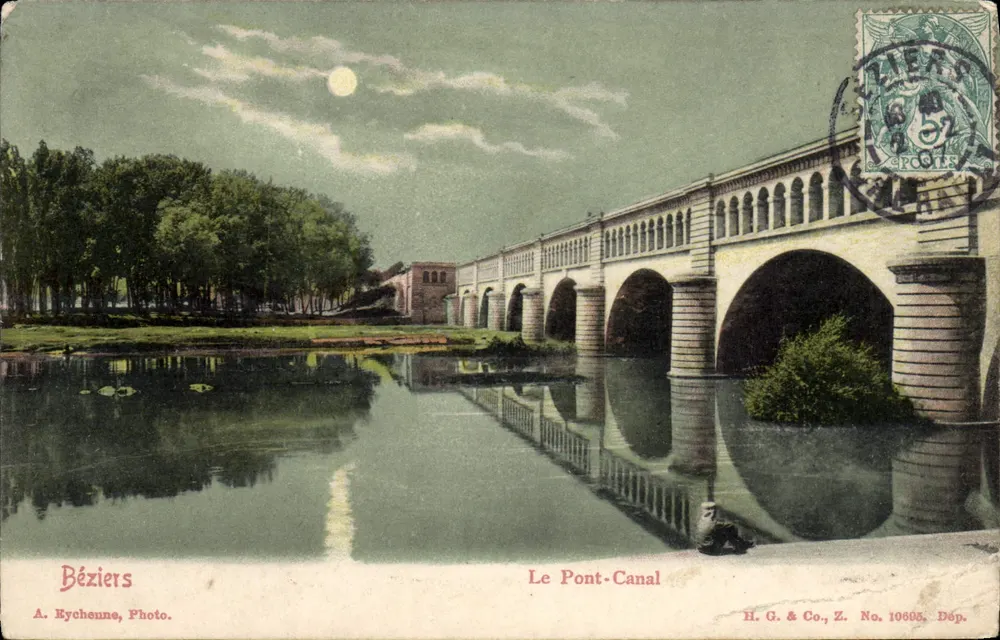 Béziers — Le Pont-Canal — A. Rychenne, Photo. H. G. & Co., Z. No. 10805, Dép. - Frente