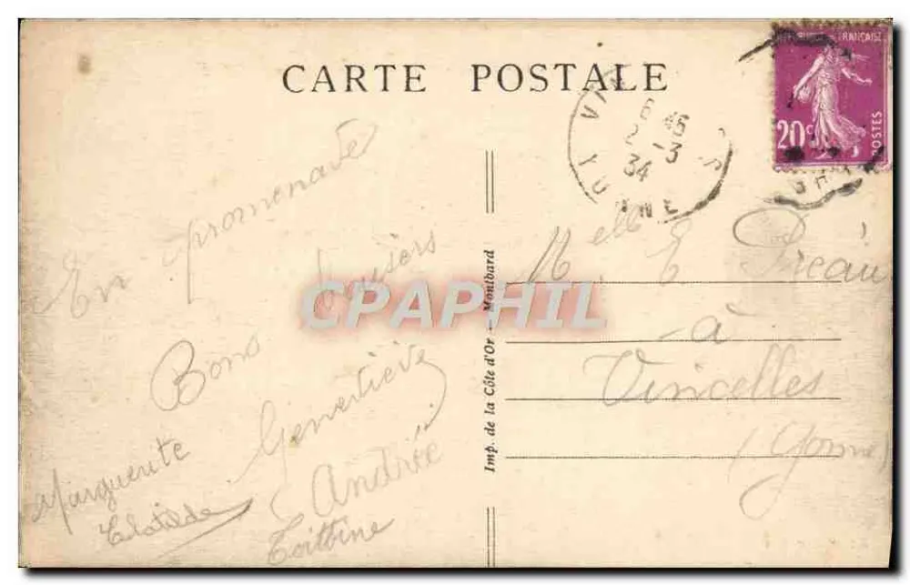 ANCY-le-FRANC — O Castelo — Coleção Karl Guillot - Verso