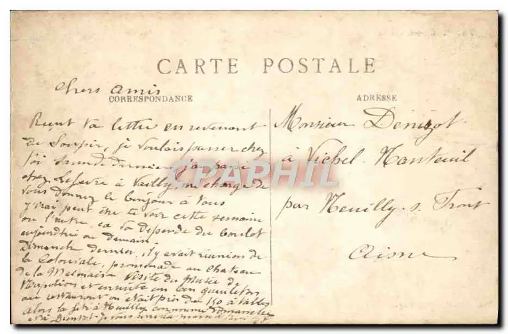 Castelo de La Malmaison — lado sudoeste — A. Ossart, editor, Rueil - Verso