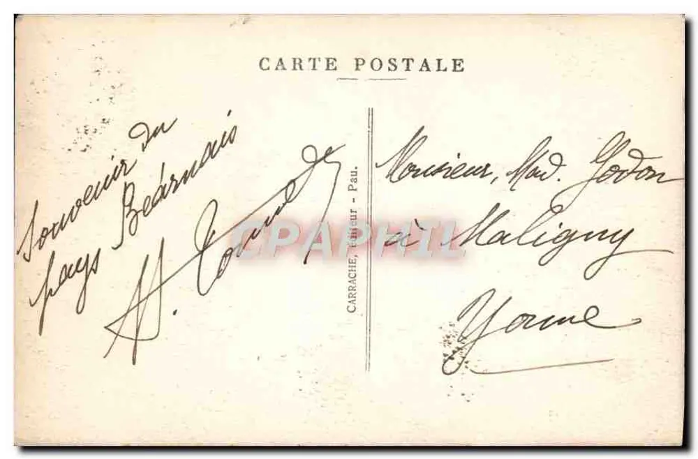 A Cadeia dos Pirineus — Pau — C.C. 258 - Verso