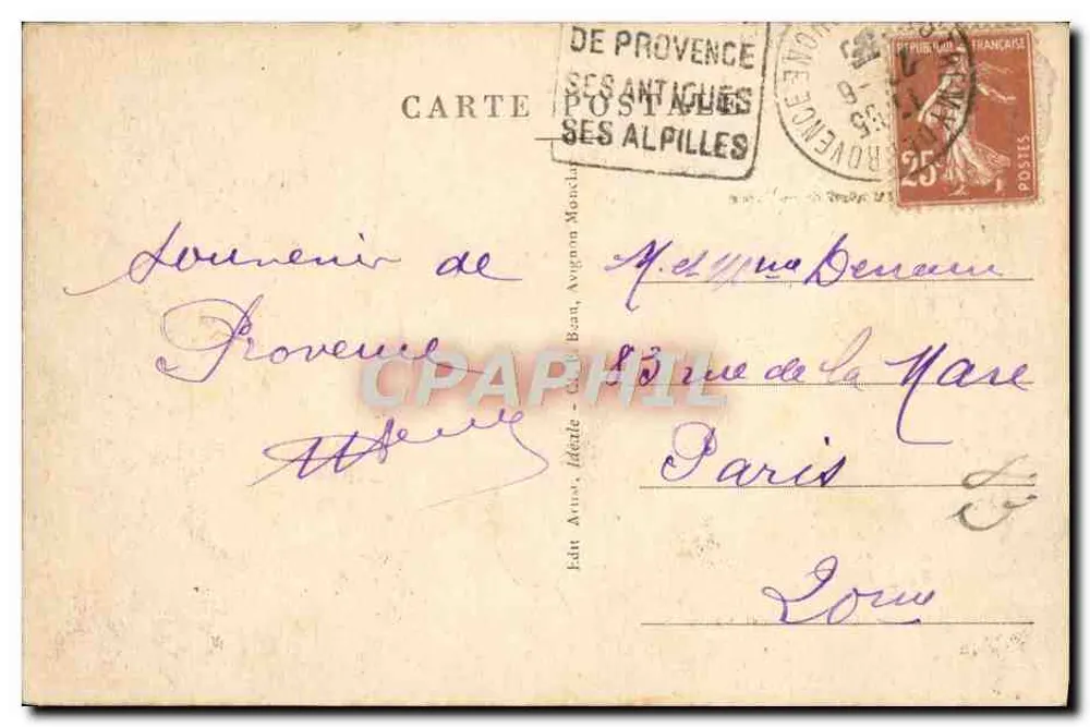 Avignon - Novo Ponte de pedra — inaugurado em 1909 — Ideal M. F. B. - Verso