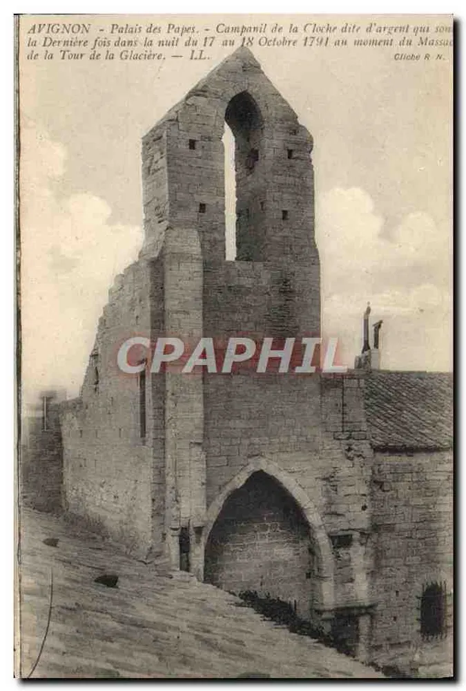 Avignon - Palais des Papes - Campanile der Silberglocke der Glacière-Turm — Gliche R.N. - Vorderseite