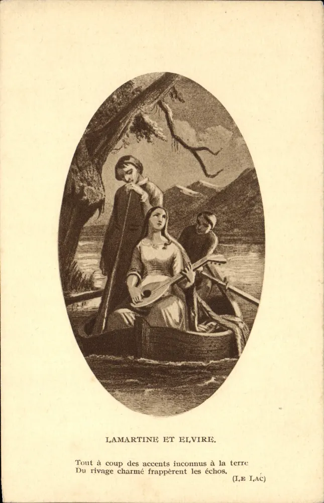 Lamartine e Elvire — poème de Lamartine — Éditions N. Armand, Aix-les-Bains - Frente