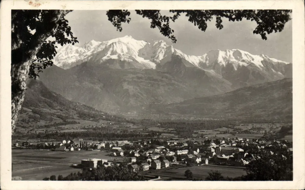 सैल्लांश और मॉंट-ब्लैंक — पैनोरमिक दृश्य — एल. मोरांड, फोटोग्राफर, प्रकाशक (मॉंट्स सैवोइ) - आगे