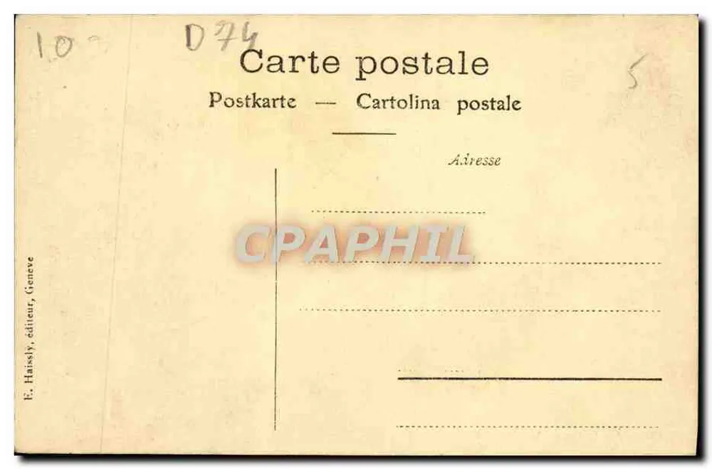 Lago Léman — La Vaudaire — E. Haïssly, Geneve, n°370 - Verso