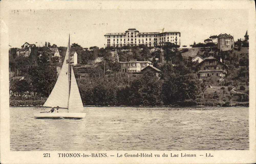 Thonon-les-Bains — Blick auf das Grand-Hôtel vom Lac Léman — L.L.A. - Vorderseite