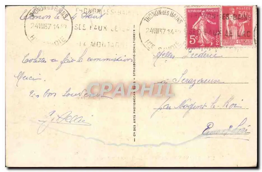 Thonon-les-Bains — Blick auf das Grand-Hôtel vom Lac Léman — L.L.A. - Rückseite