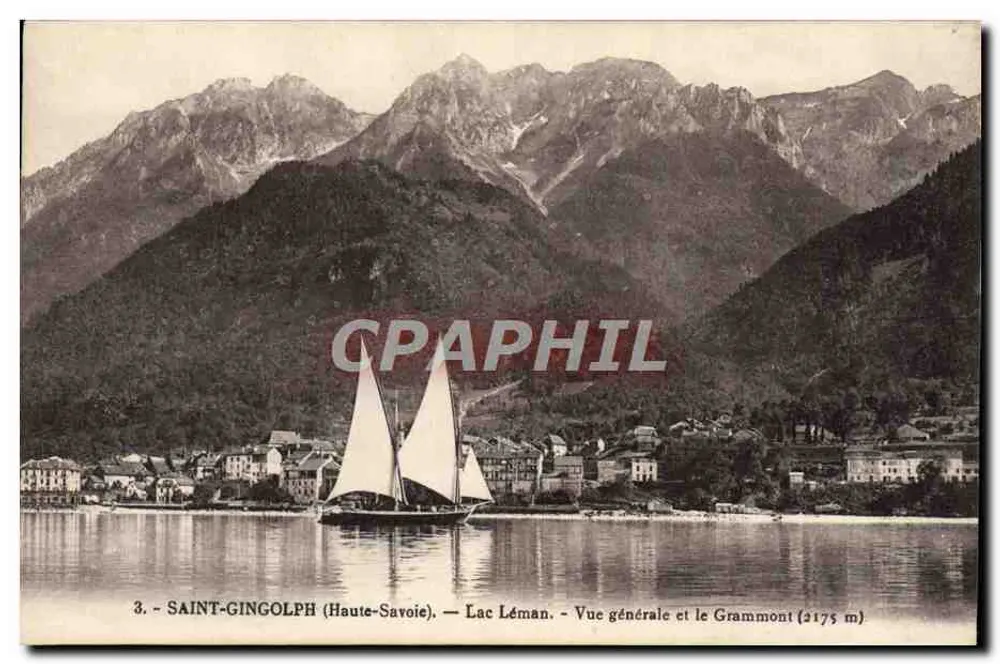 Saint-Gingolph (Haute-Savoie) — See Léman — Allgemeiner Blick und der Grammont (2175 m) - Vorderseite