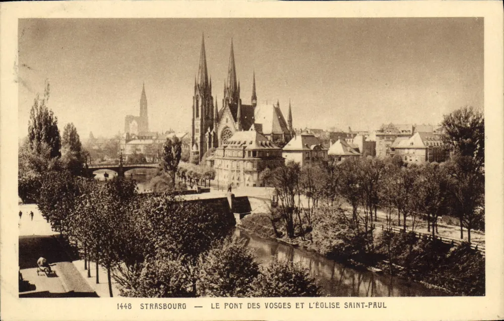 Straßburg — Der Brücke der Lothringen und die Kirche Saint-Paul — « La Course » Karten n°1448 - Vorderseite