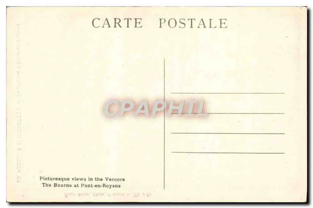 Der pittoreske Vercors — Die Bourne in Pont-en-Royans — Paul Boyer, Foto, Romans, Tél. 4-62 - Rückseite