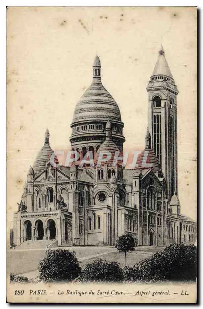 París — La Basílica del Sagrado Corazón — Aspecto general — LL. — N° 180 - Anverso