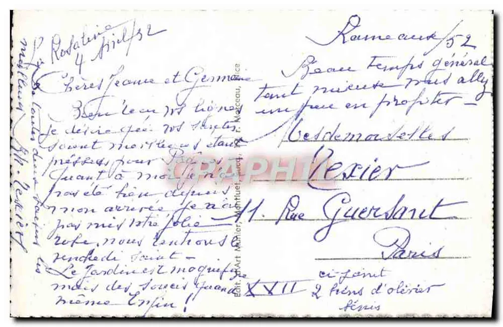 Menton — A Vigie da Cidade — Vista de Garavan — MUNTER - Verso
