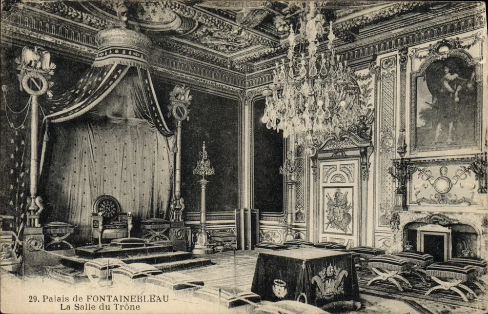 Schloss FONTAINEBLEAU — Die Thronhalle — Verleger unbekannt, Seriennummer 29 - Vorderseite