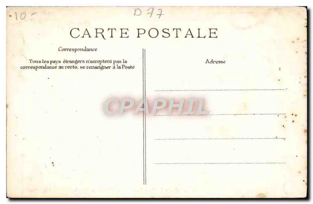 Wald von Fontainebleau — Medaille Foucher de Careil — Verlag E.P.D. Nr. 873 - Rückseite