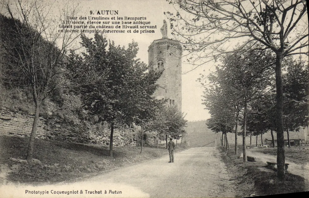 Autun — Tour des Ursulines und die Remparts — Phototypie Coqueugniot & Truchot à Autun - Vorderseite