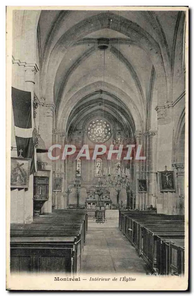 Montréal — Binnenkant van de Kerk — B. P. Paris 204 - Voorkant