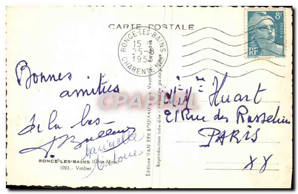 Vela — Embarcação a vela no mar — Éditions Van Eyk, Roncq-Les-Bains - Verso