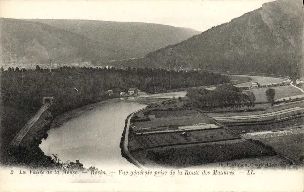 Die Meuse-Tal — Révin — Allgemeine Ansicht vom Route des Mazures — Lib. E. Ruben, Charleville — LL. - Vorderseite