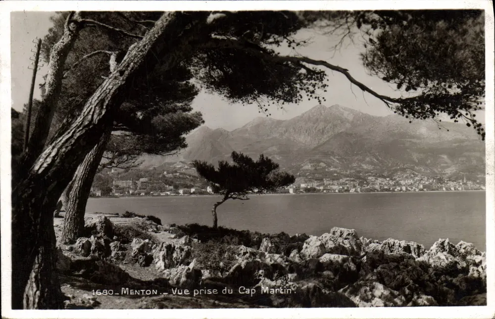 Menton — Visão tirada do Cap Martin — Edição La Cigogne, n°1680 - Frente