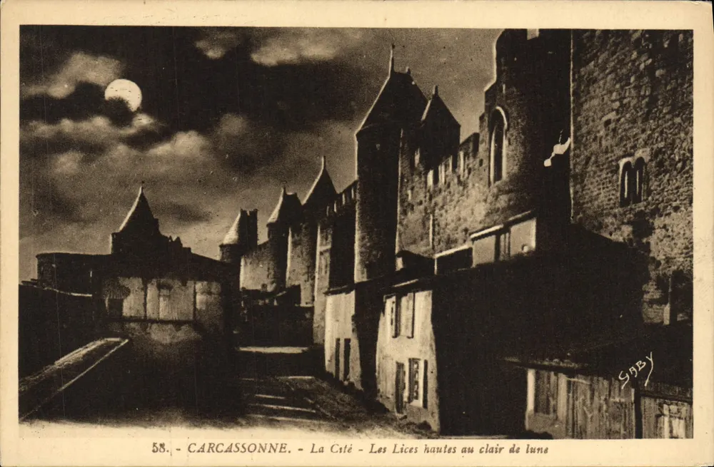Carcassonne - Die Stadt - Die hohen Lices unter dem Mondlicht — Sibby, n°58 - Vorderseite