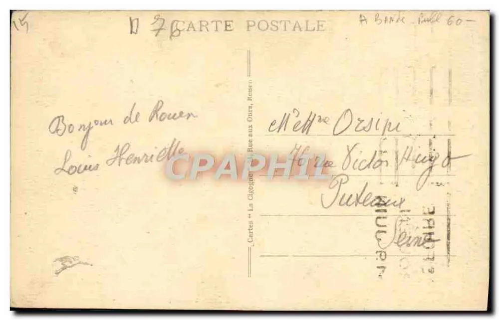 Rouen - Fontaine Sainte-Marie — editor Cartas 'La Chèque' n°481 - Verso