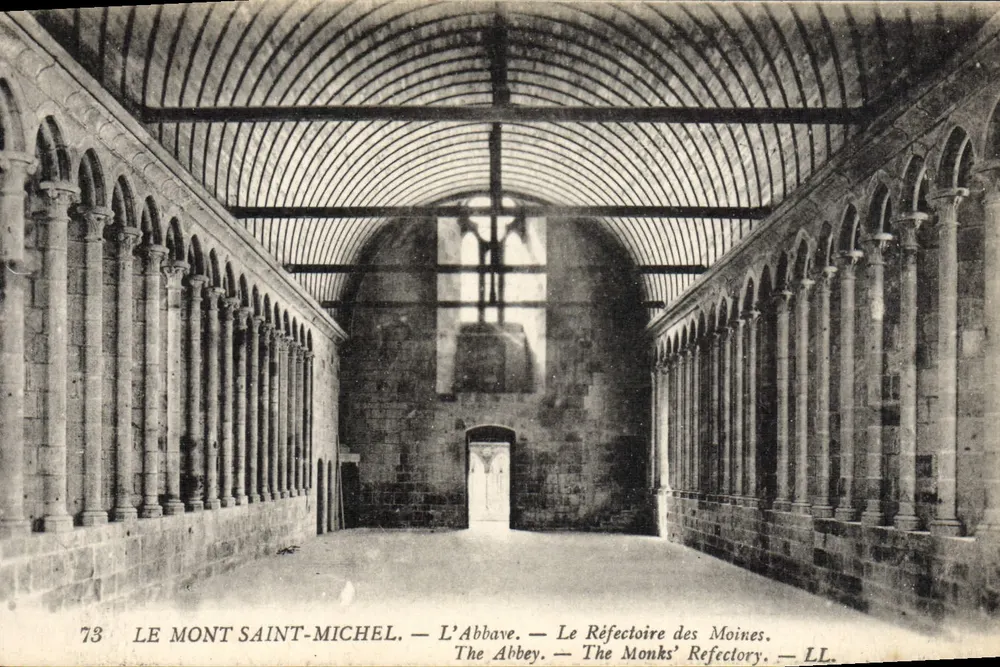 Mont Saint-Michel — Die Abtei — Das Refektorium der Mönche — LL. — Nr. 73 - Vorderseite