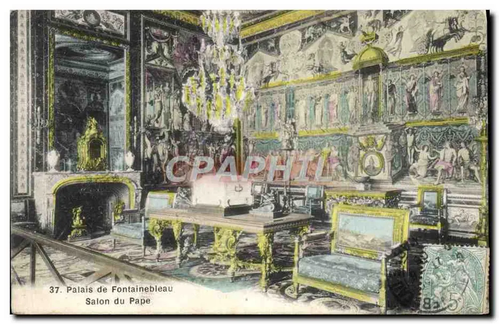 Palast von Fontainebleau — Salon des Papes — unbekannter Verleger, n° 37 - Vorderseite