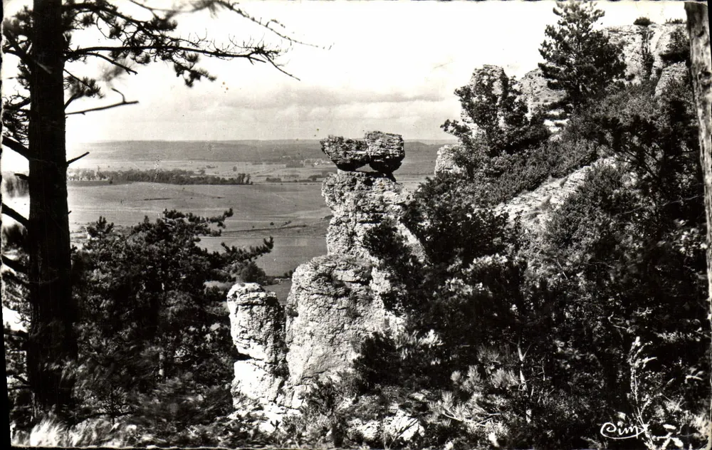 Vista de Vésou (Haute-Saône) — rochedos e paisagem — Comblier Imp. Matton, Vesoul - Frente