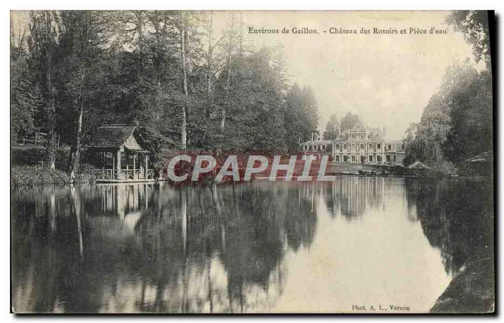 Umgebung von Gaillon - Schloss des Rotoirs und Wasserfläche — Fot. A. L. Vernon - Vorderseite