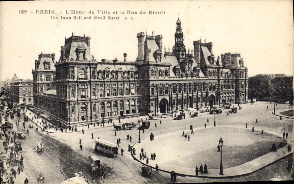 Paris - Das Rathaus und die Rue de Rivoli — A. L. — n° 189 - Vorderseite