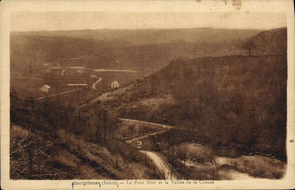 Gargilesse (Indre) — Der Schwarze Brücke und das Tal der Creuse - Vorderseite