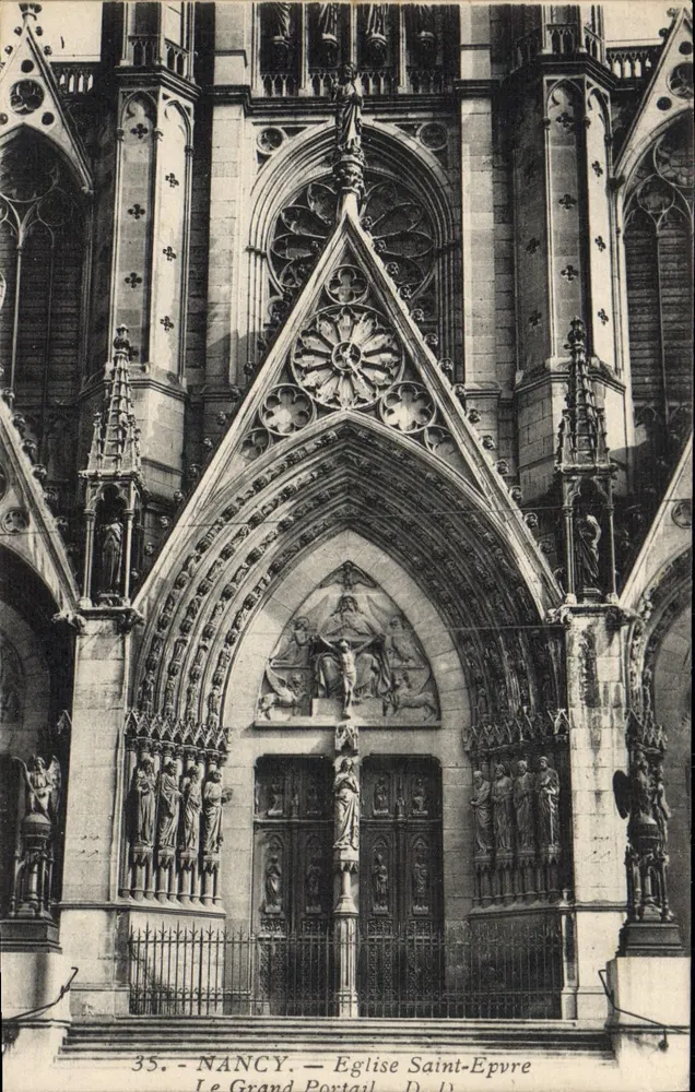 Nancy — Kirche Saint-Épvre — Der Große Portal — D. (1) - Vorderseite