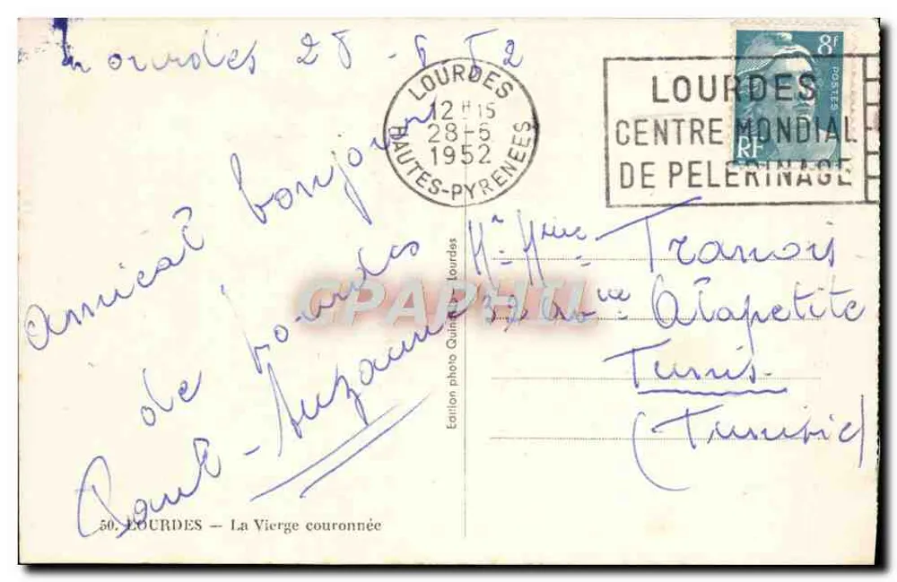 Lourdes — A Virgem coroada — Edição fotográfica Quintal - Verso