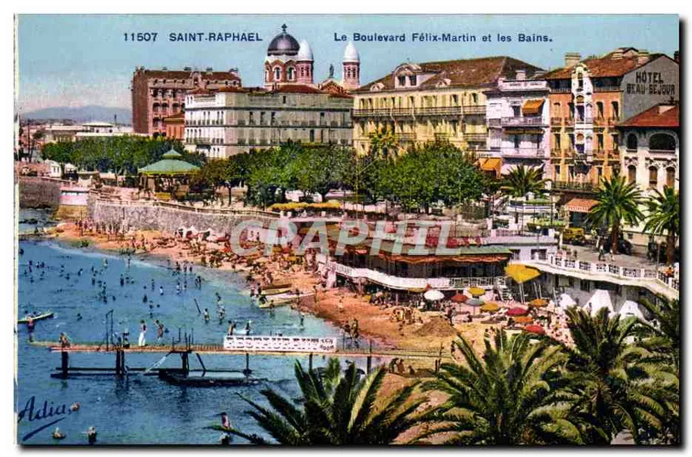 Saint-Raphaël — Boulevard Félix-Martin und die Bäder — Adia, Nr. 11507 - Vorderseite