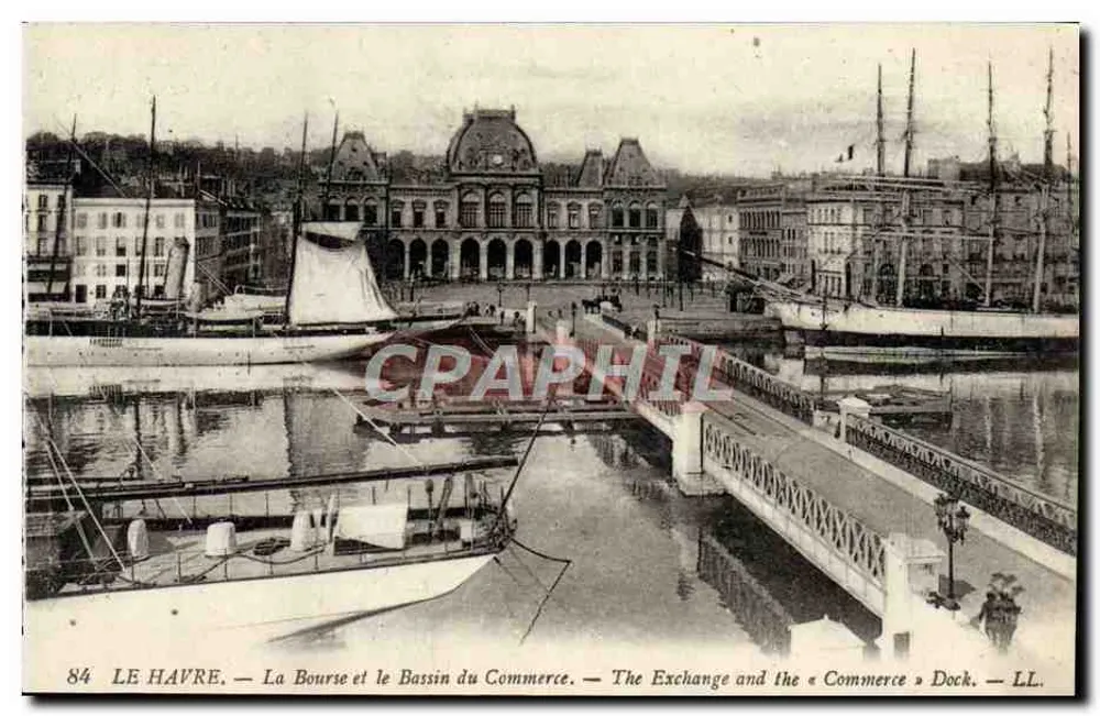 Le Havre — Die Börse und der Handelsbecken — LL. — Nr. 84 - Vorderseite
