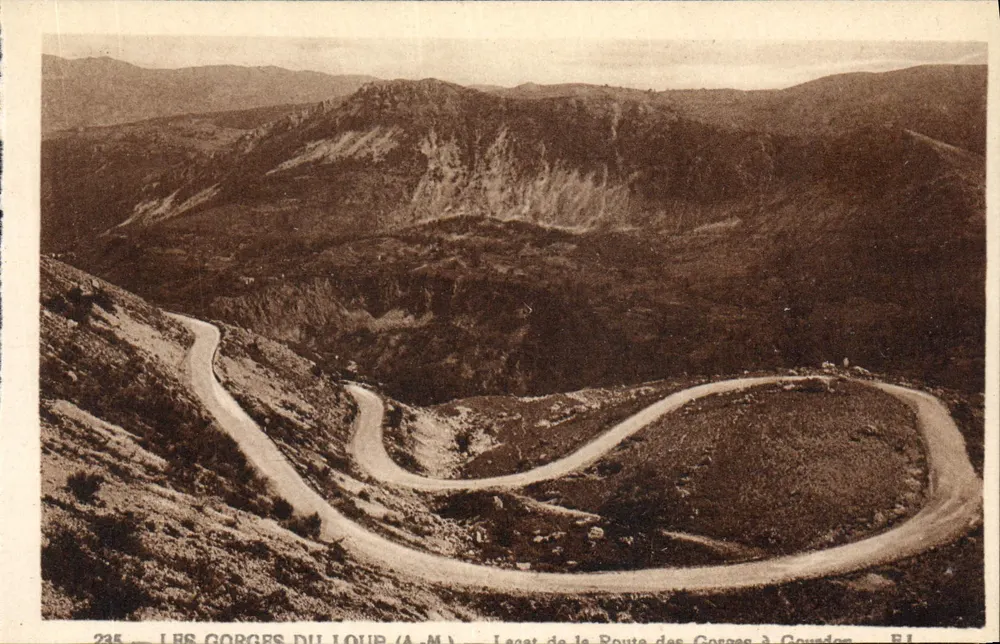 Góry Wilka (A-M) — Skręt Trasy Coraces w Gourdon — Wydawca F.L. nr 235 - Awers