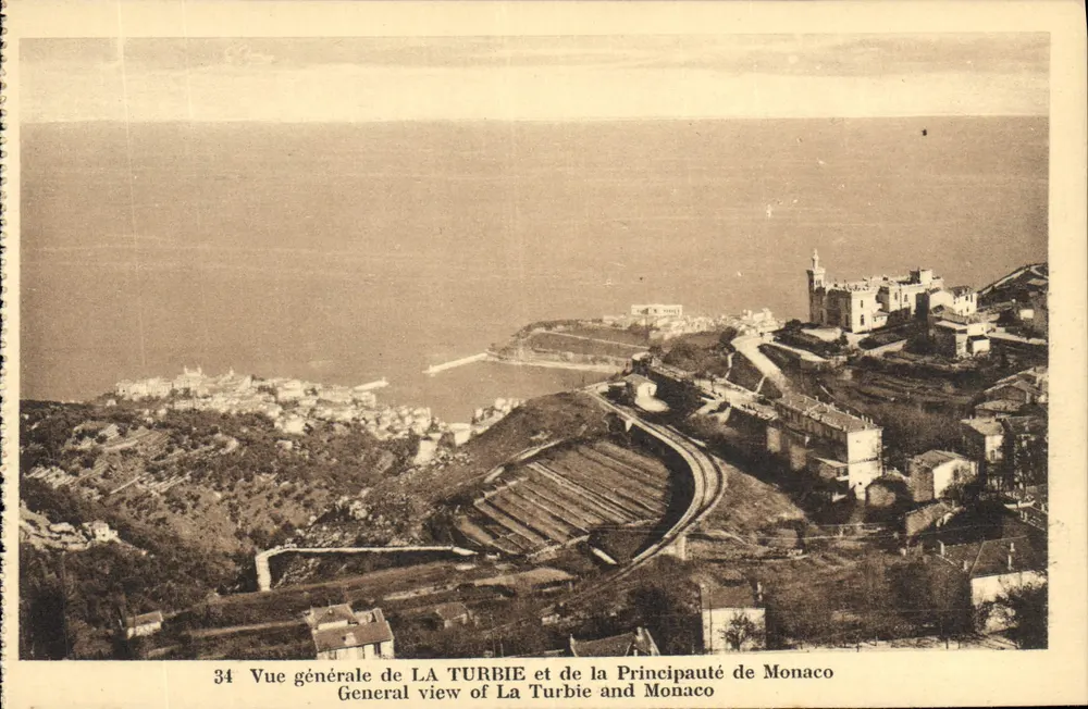 La Turbie und das Fürstentum Monaco — Allgemeiner Blick — Ausgabe G. Leclef, La Turbie, Nr. 34 - Vorderseite