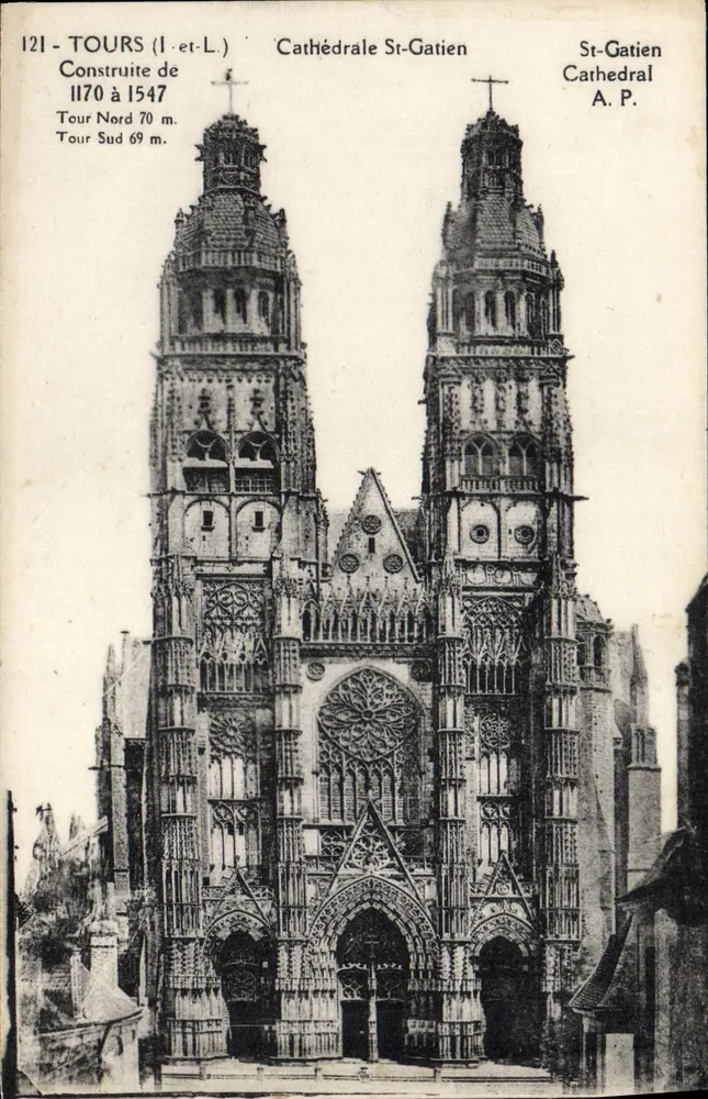 Tours (Indre-et-Loire) — Catedral Saint-Gatien — A.P. (editor) - Frente