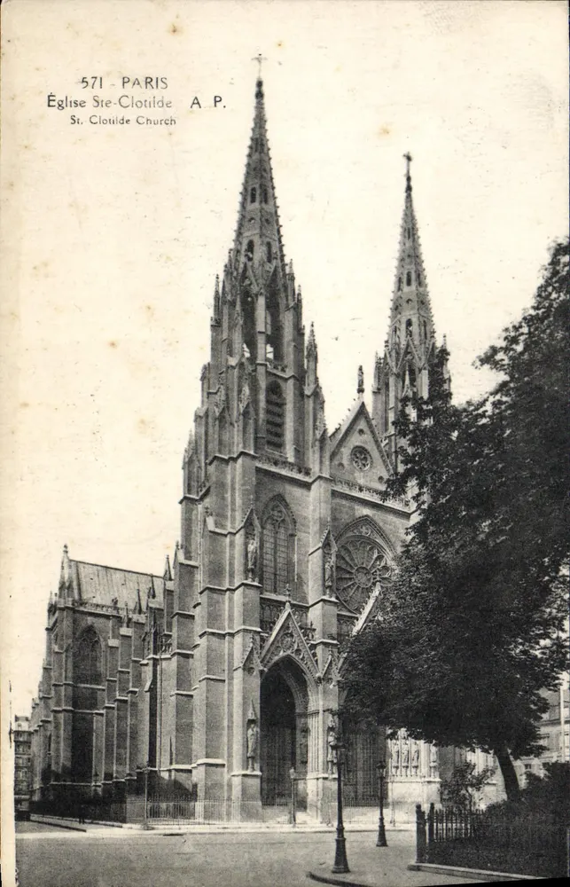 Igreja de Santa Clotilde — Paris — A.P. n°571 - Frente