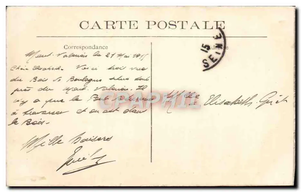 Bois de Bouleque — La Grande Cascade — Verlag ADEUILLE, Nr. 7 - Rückseite