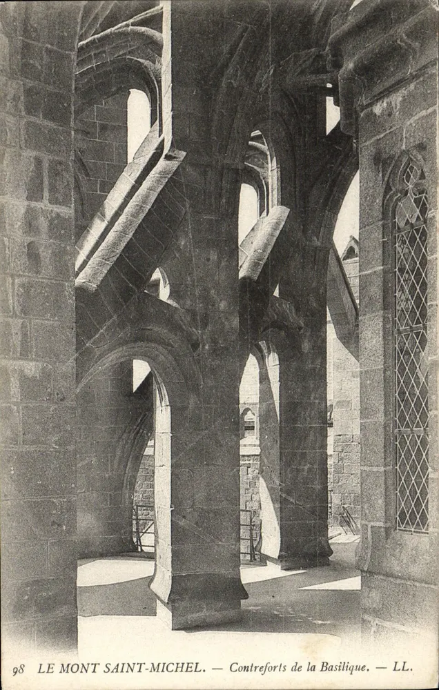 El Mont Saint-Michel — Contramuros de la Basílica — LL. — N° 98 - Anverso