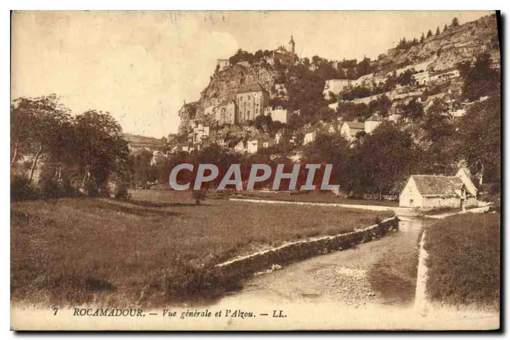 Rocamadour — Visão geral e o Alzou — LL. - Frente