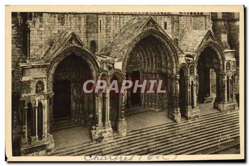 Chartres (Eure-et-Loir) — O Portal Norte — As Edições de Arte 'NORMANDIE' Paris - Frente