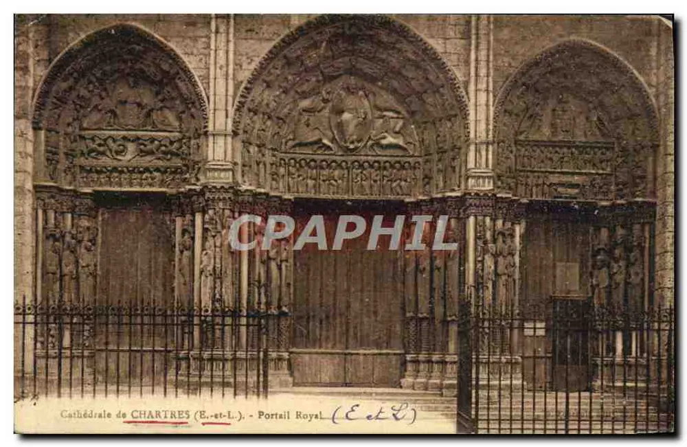 Catedral de Chartres (E.-et-L.) - Portal Real (E y L) - Anverso