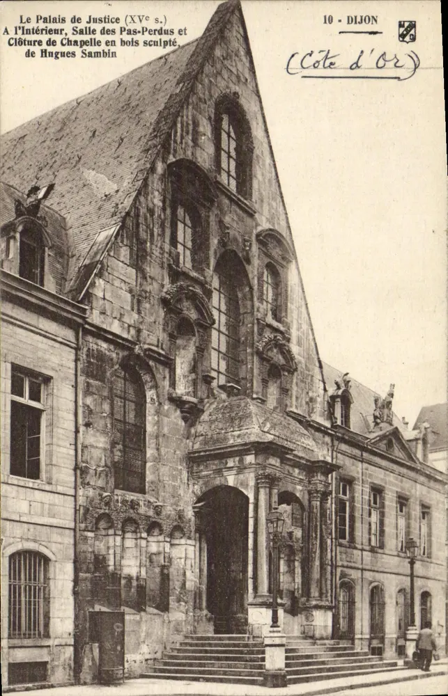 Das Palast der Justiz (15. Jahrhundert) — Saal der Verlorenen Schritte und Holzverkleidung der Kapelle — Dijon, Côte-d'Or - Vorderseite
