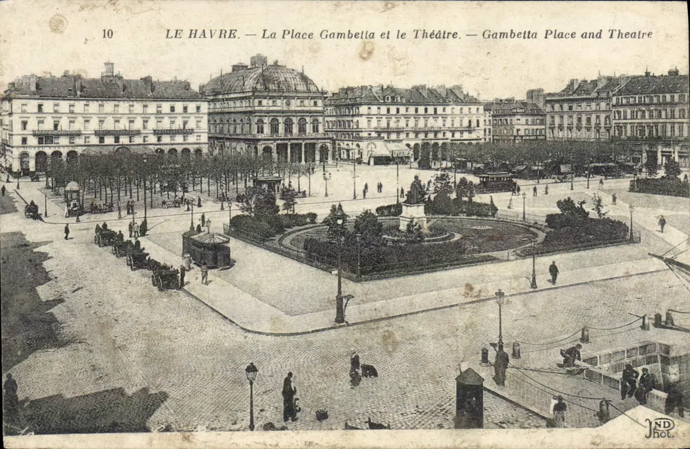 Le Havre — Place Gambetta und das Theater — NDHOL - Vorderseite