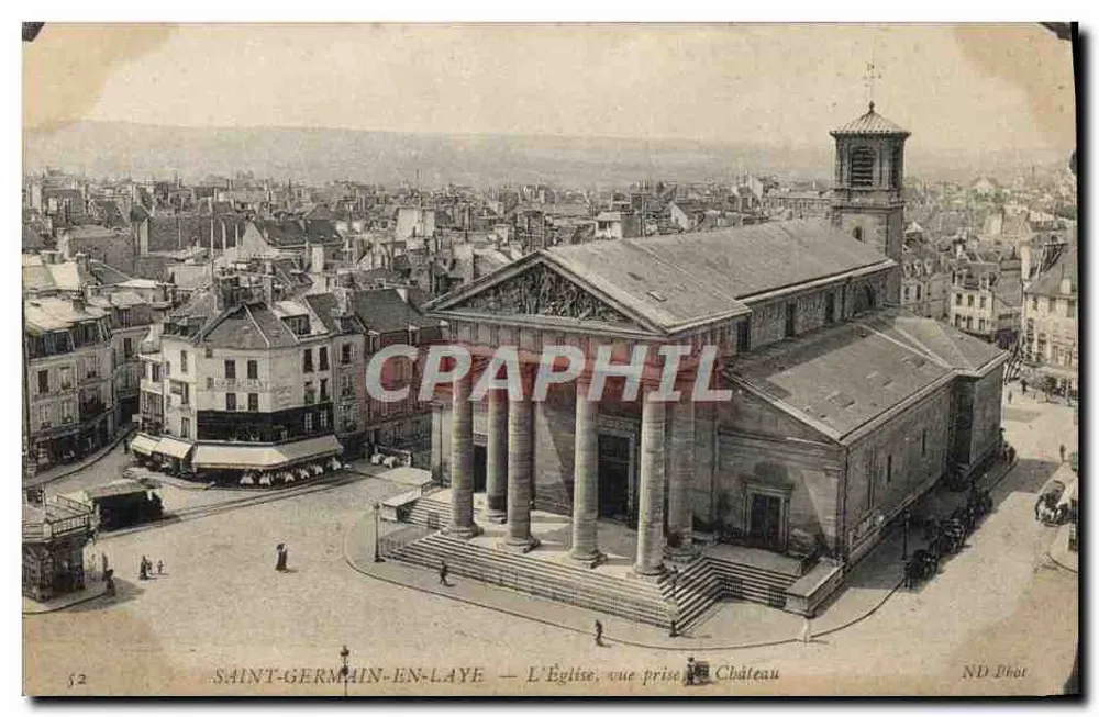 Saint-Germain-en-Laye — Die Kirche, Ansicht vom Schloss — ND Phôt - Vorderseite