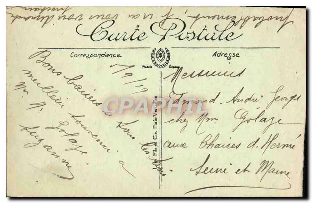 Compiègne — L'Entrée de la Forêt — La Route de Pierrefonds — éditeur L.L. n°112 - Verso